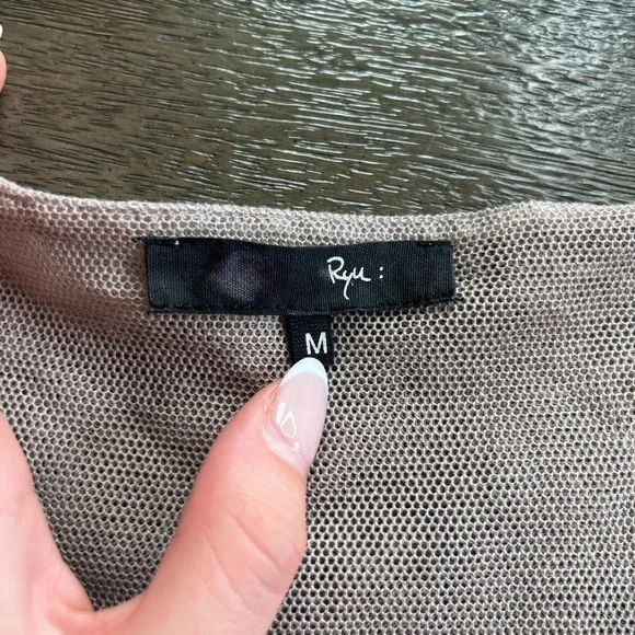 Gray rosette tiered ruffle mesh mini dress M fairycore coquette brunch soft girl - Picture 10 of 16